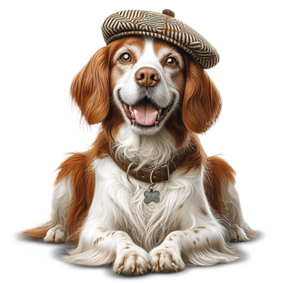 Perro senior con gorro de cocinero asociado a la gama Blanditos