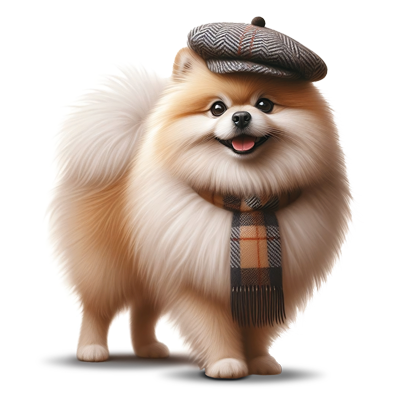 Pomerania con gorro de chef representando premios blandos Gentle Chef
