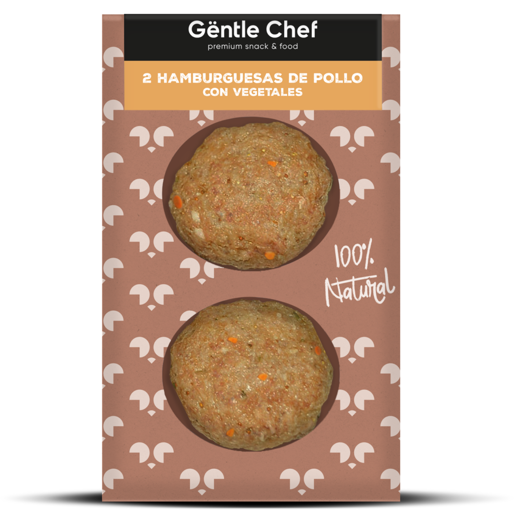 Bolsa de hamburguesas naturales de pollo para perros