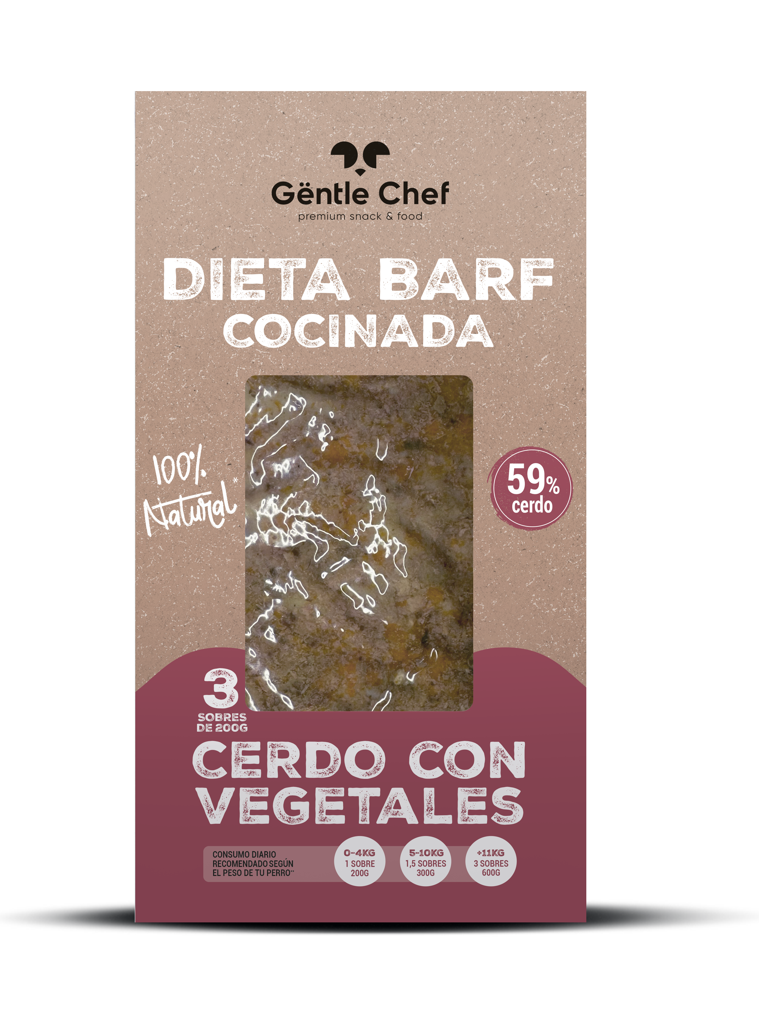 Barf Cocinada de Cerdo con Vegetales