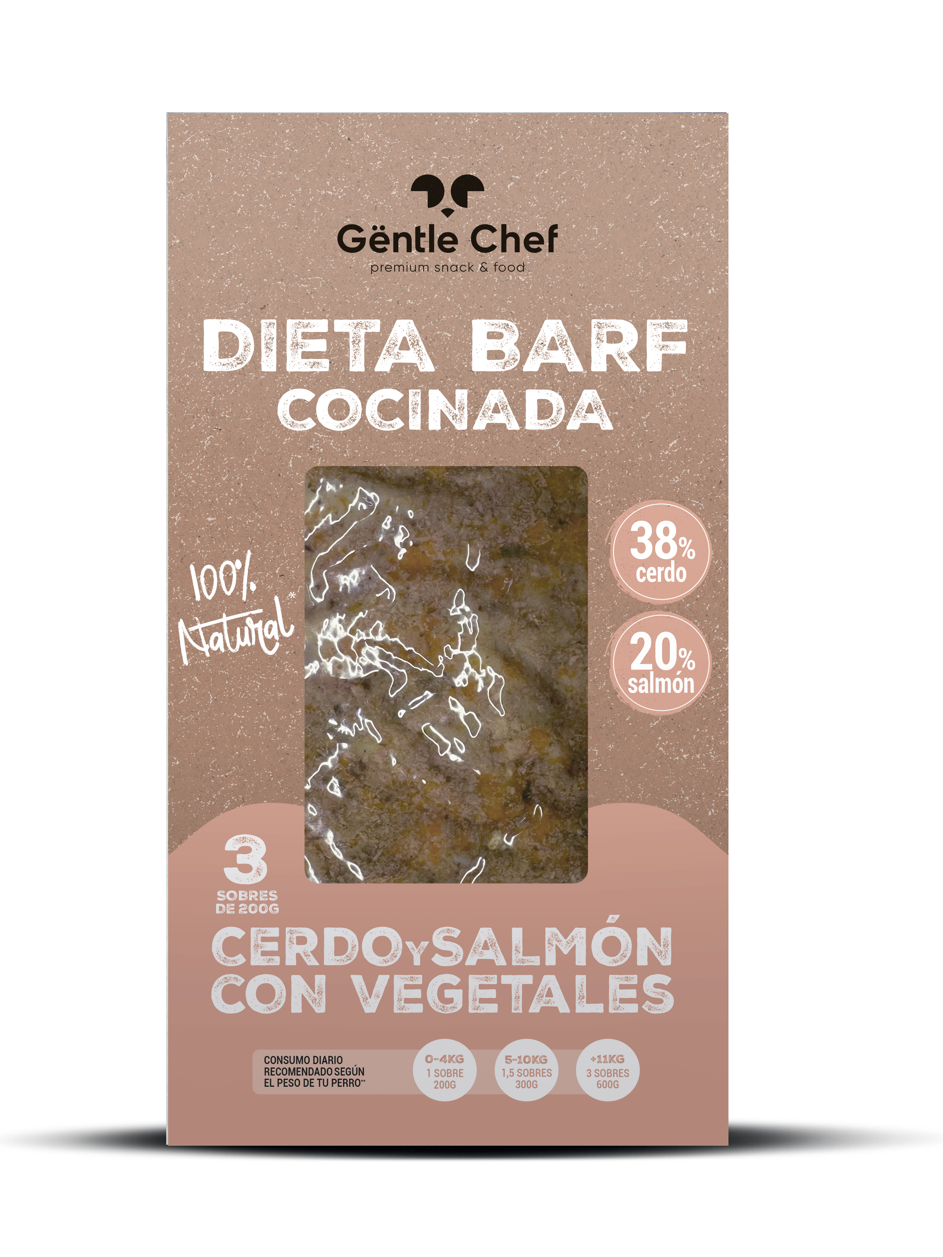 Barf Cocinada con Cerdo y Salmón con Vegetales