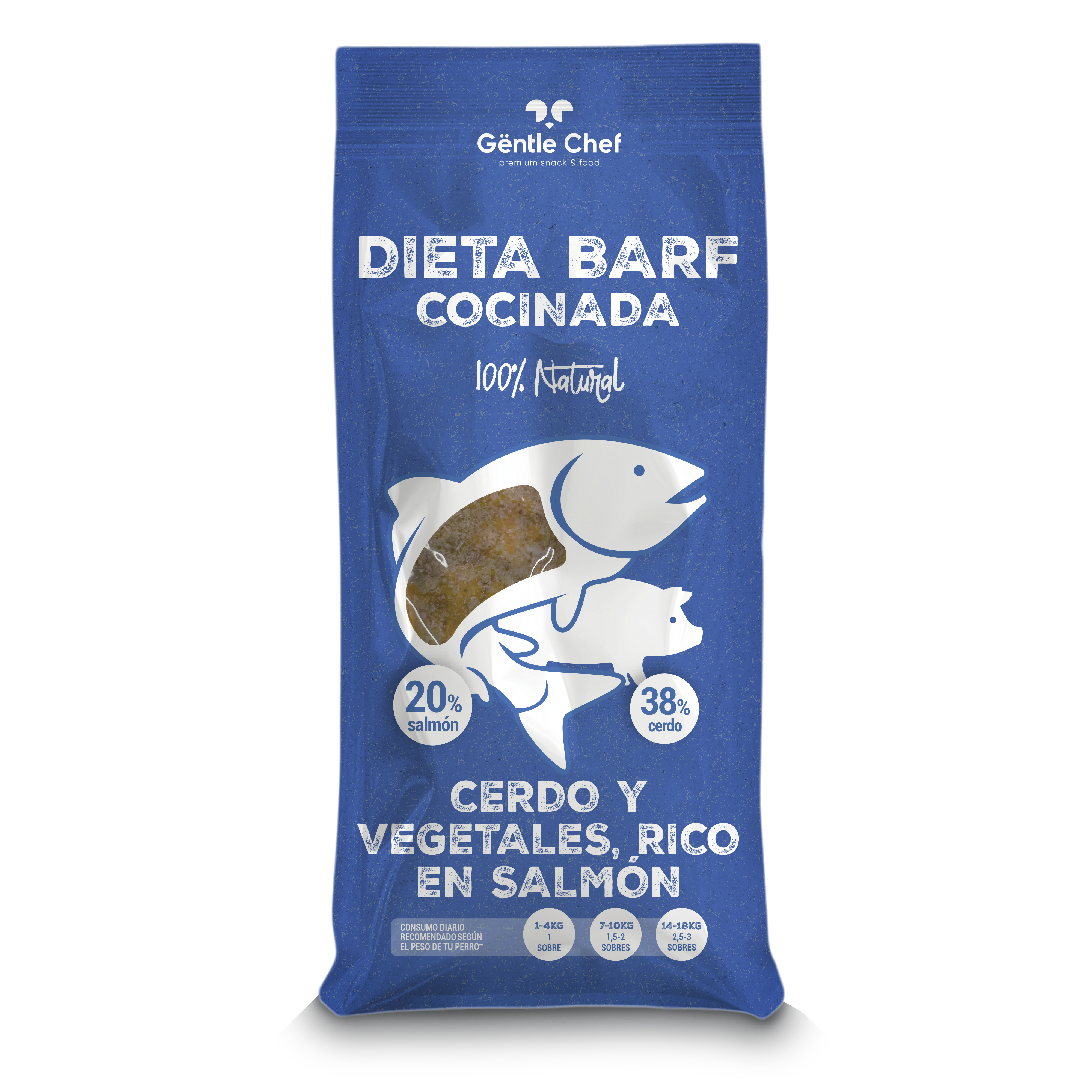 Barf Cocinada con Cerdo y Salmón con Vegetales 200g